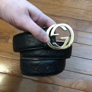 Gucci Black Guccissima Belt